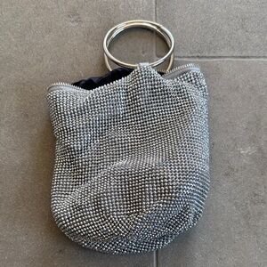 Olga Berg Silver Beaded Women's Bag